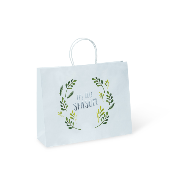 Short Tis the Season Paper Twist Handle Bag